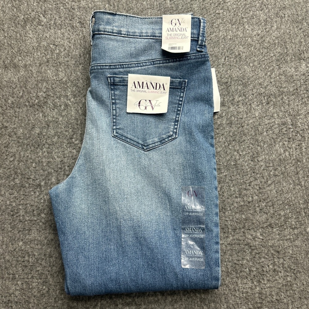 Gloria Vanderbilt Amanda Jeans Womens 12P Average‎ Blue Frisco